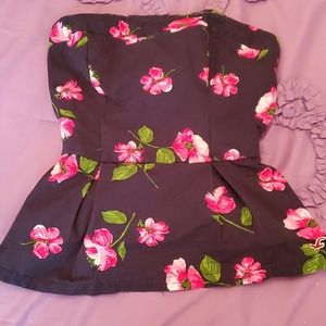 Navy Blue flower tube top